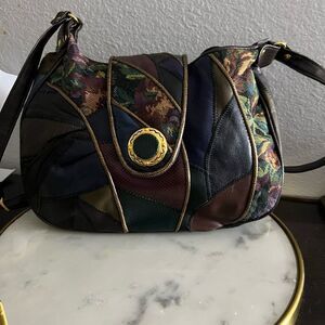 Vintagee women’s bag crossbody shoulder patchwork tapestry multicolor